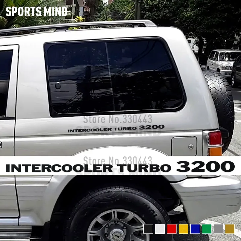 3 пары Intercooler Turbo 3200 виниловые автомобильные наклейки для Mitsubishi Pajero SPORT Shogun Montero L200 L300 аксессуары для стайлинга автомобилей