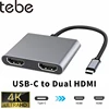 tebe USB C HUB Adapter Type-c to 4K HDMI-Compatible Docking Station Support MST For Macbook HP Multi-port USB-C hub 1