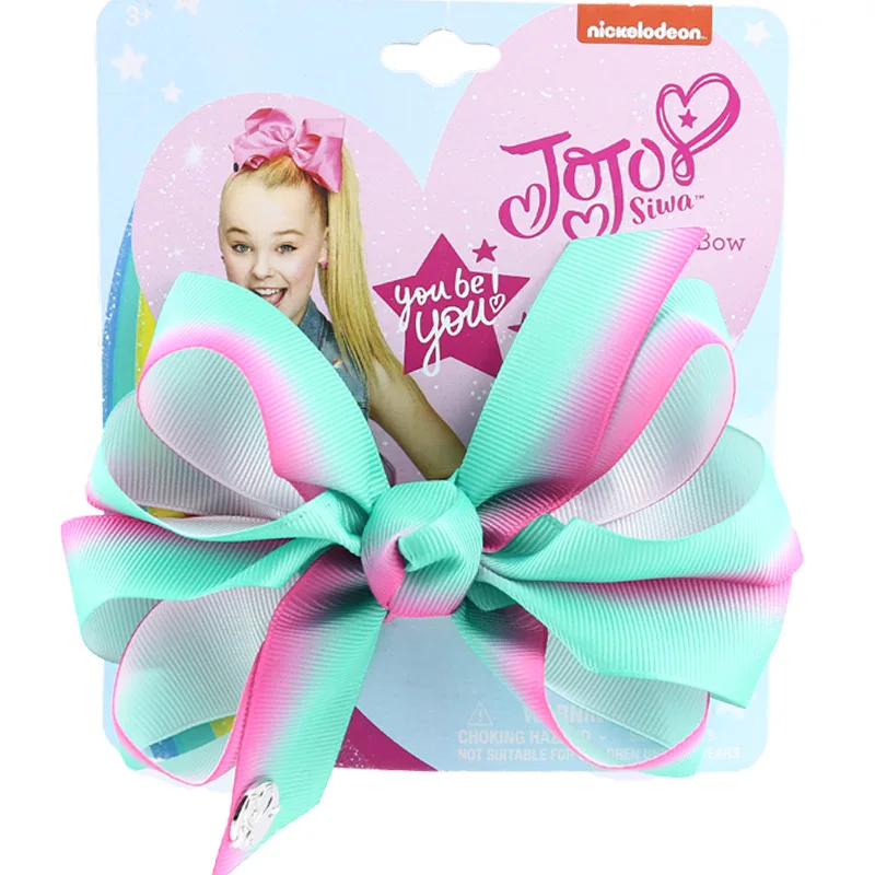 5 &quotJoJo Siwa заколки для волос с бантиками ручной работы металлическим принтом