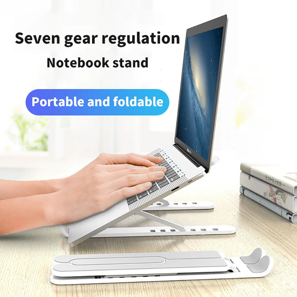 

Laptop Stand Portable 7 Heights Adjustable Aluminum Desktop notebook Cooling Ventilated Stand For Macbook Pro Air 7-17 Inch