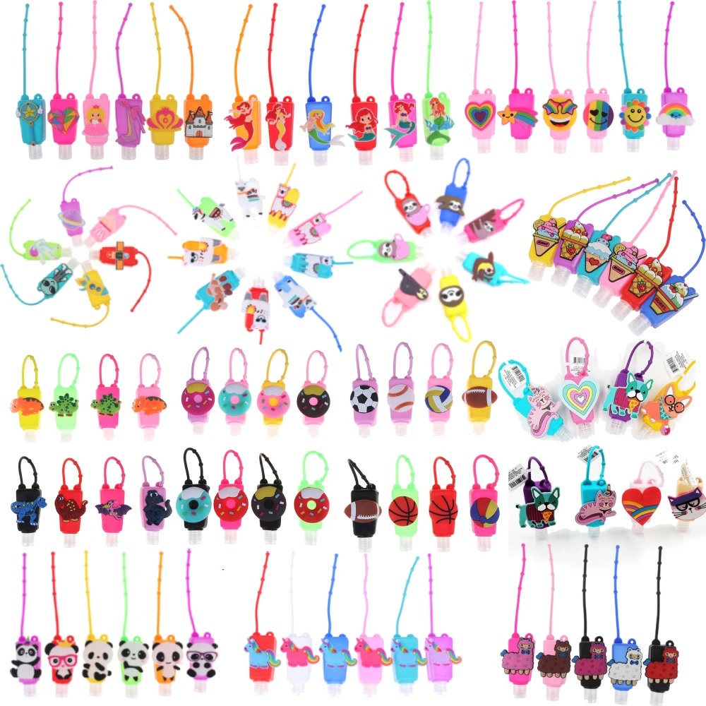 26 Styles 1Pc Silicone Mini Hand Sanitizer Holder Disposable No Clean Detachable Cover Travel Portable Safe Gel Random Send