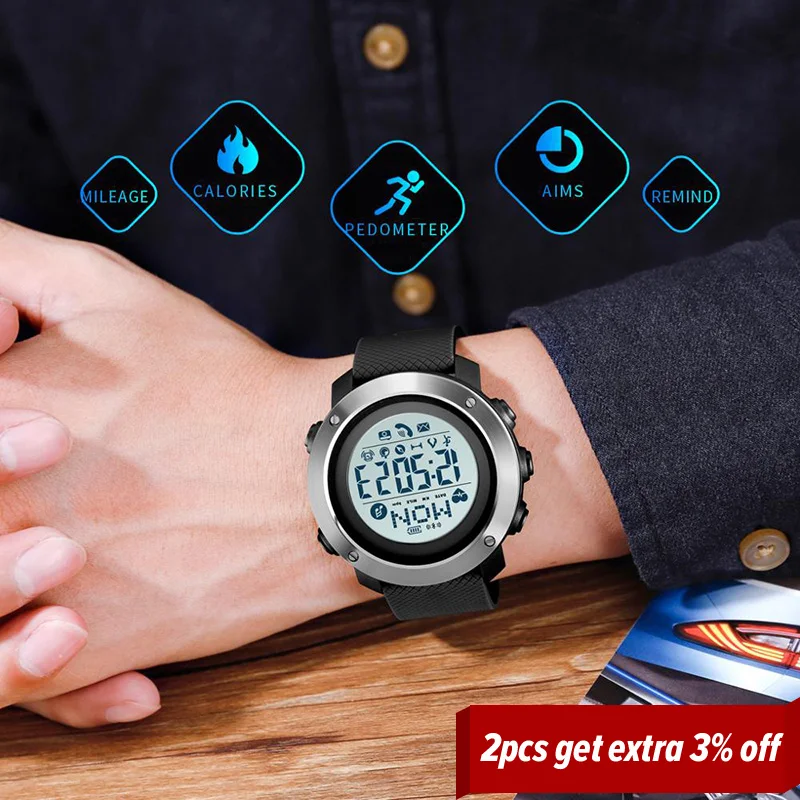 US $25.56 SKMEI Smart Watch Fashion Sport Men Watch Life Waterproof Bluetooth Magnetic Chargeing Electronic Compass reloj inteligent 1512