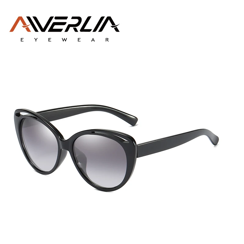 C1Black AIVERLIA, модные женские солнцезащитные очки, женские солнцезащитные очки "кошачий глаз", женские Ретро Стильные очки, градиентные оттенки, UV400 Oculos De Sol AI64 - Цвет линз: C1Black