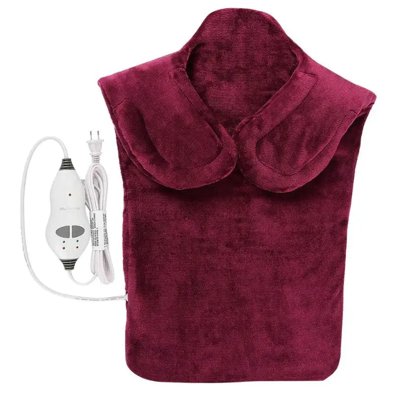 Flannel Health Relief Pain Massage Shawl Charging Thermapulse Decompression Relief Massaging Heat Wrap Massage Shawl EU/US Plug