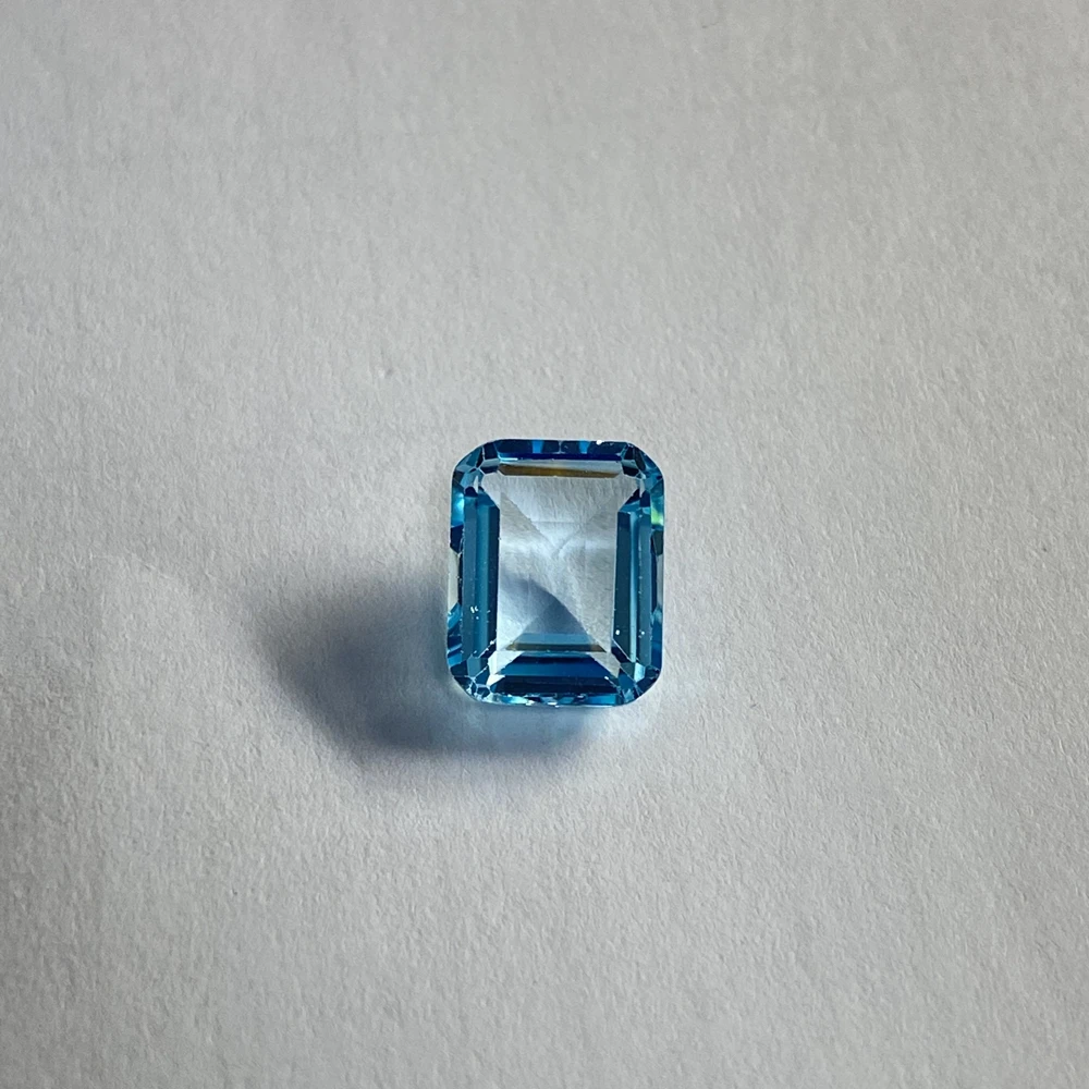 Emerald cut 10&times;8mm 4.1 carats 100% natural sky blue topaz loose gemstone for fashion earring Ring making