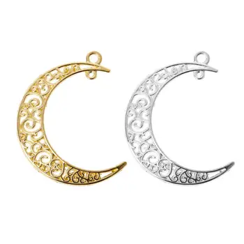 

10Pcs Hollow Moon Luna Crescent Symbol Filigree Charm Pendant DIY Jewelry Making