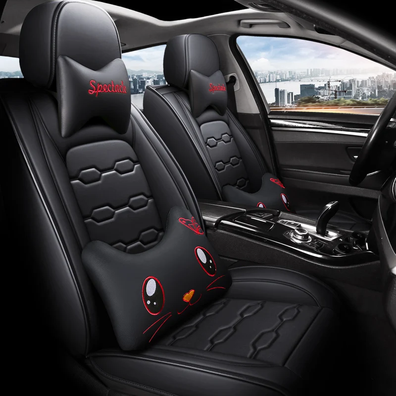 Full Coverage Eco-leather auto seats covers PU Leather Car Seat Covers for proton persona renault duster renault fluence