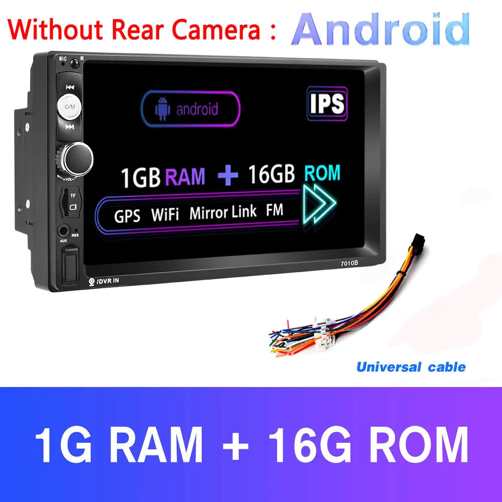 1G And 16G Podofo 2Din Android автомобильный Радио мультимедийный плеер ram 2G+ rom 3 2G gps Навигация BT FM WiFi без dvd 2 DIN Радио Для VW Nissan Kia - Цвет: 1G And 16G