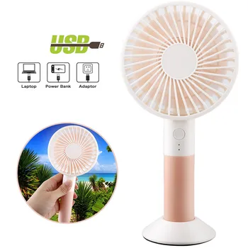 

Handheld Mini Fan USB Rechargeable Portable Fan Cooler with Base 3 Speed Adjustable Air Cooler for Office Outdoor Travel