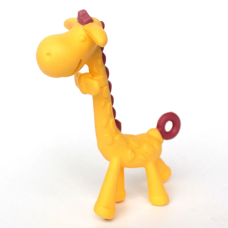 Baby Silicone Training Toothbrush BPA Free Fawn Shape Safe Toddle Teether Chew Toys Teething Ring Gift For Infant Baby Chewing