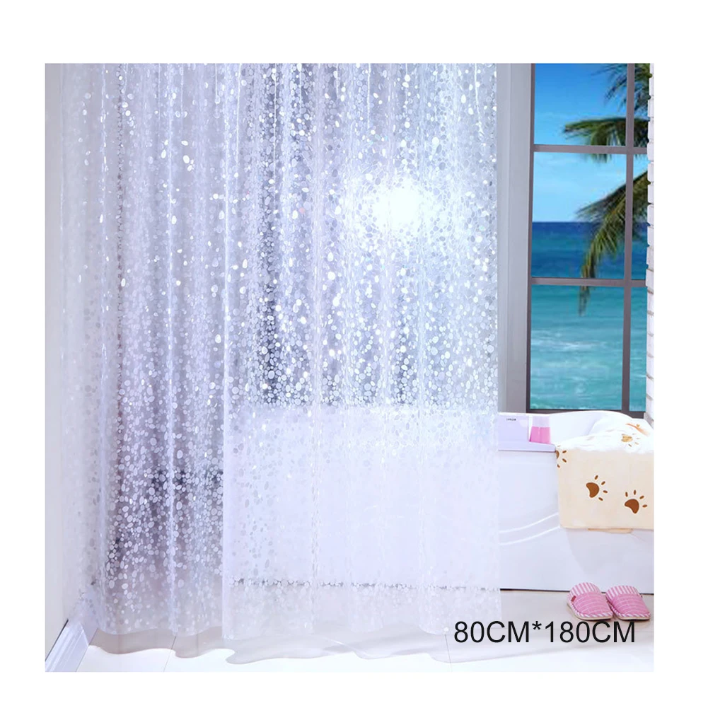 Semi-Transparent Waterproof Shower Curtain Cobblestone Pattern Shower Curtains for Bathroom JS23 - Цвет: 80cmx180cm