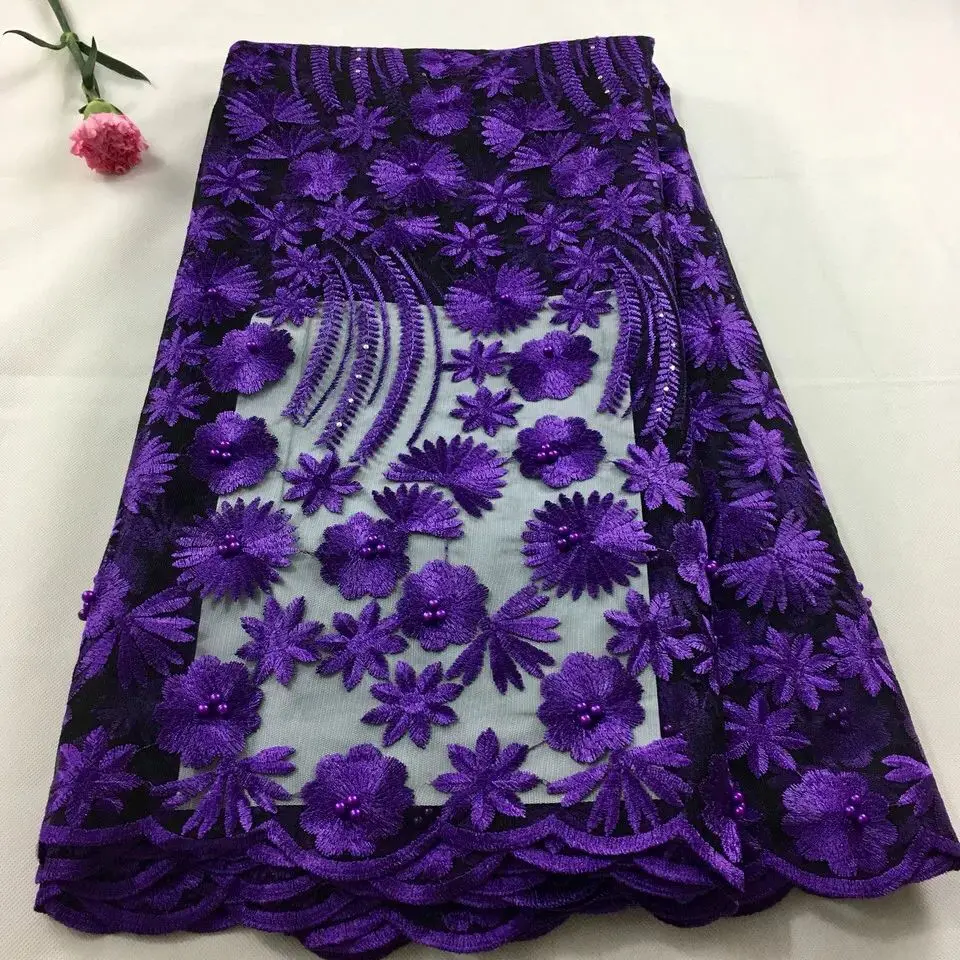 

Pretty African Lace Fabric 2019French Cord Lace Fabric Embroidered Nigerian Tulle Lace Fabric With Stones For Wedding !DW97-30