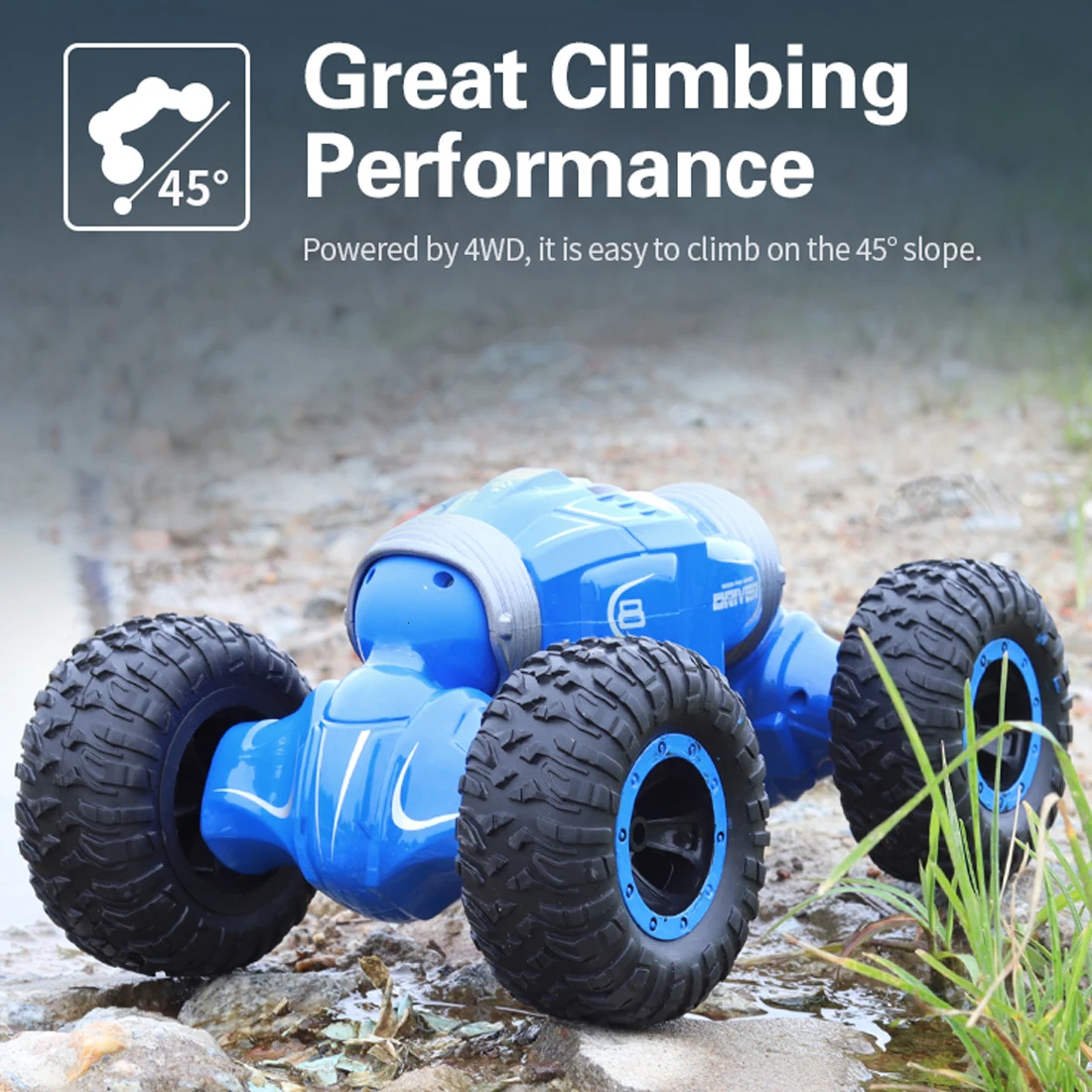 JJRC 1:16 2,4G 4WD двухсторонний RC деформационный трюк автомобиль внедорожный автомобиль высокоскоростной грузовик-красный