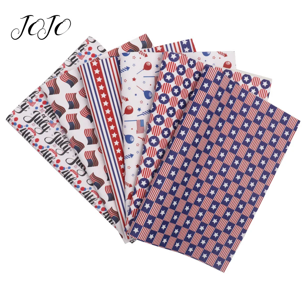 JOJO банты 22*30 см 1 шт. искусственная Синтетическая кожа ткань звезда полоса печатный лист для платья DIY банты для волос Материал Текстильный Декор для дома