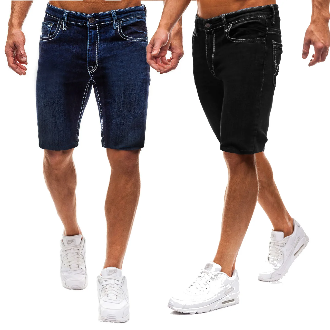 AliExpress EBay Cross Border 2019 летние новые стильные мужские джинсы повседневные однотонные шорты 3425