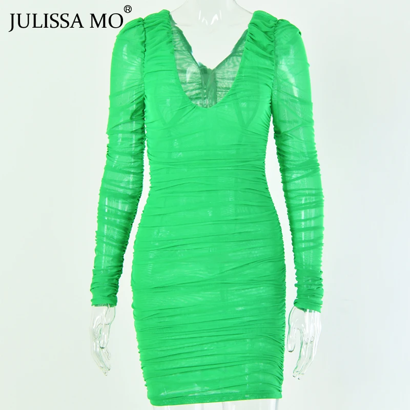 JULISSA MO двойное прозрачное Сетчатое Плиссированное сексуальное вечернее платье