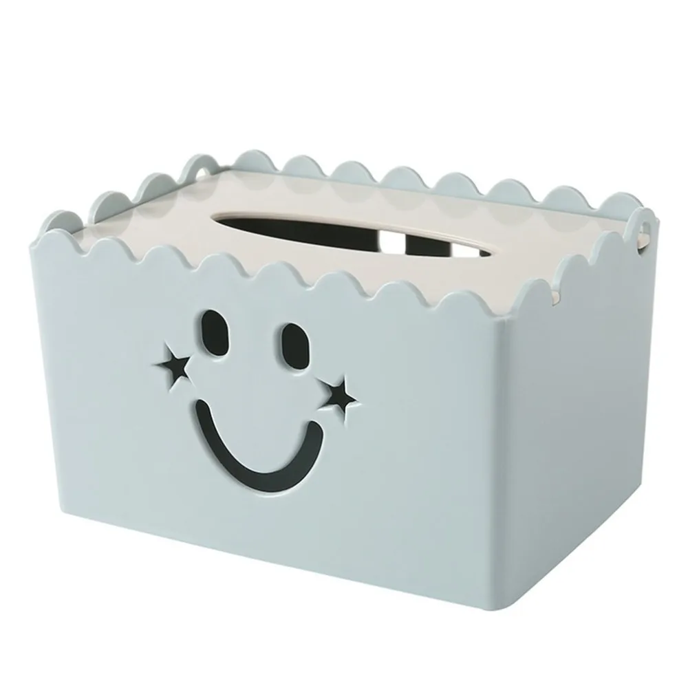 Smiley полотенце для лица коробка сплошной цвет футляр для бумажных салфеток квадратной формы пластиковая, для салфеток чехол домашний держатель кухонной бумаги коробка для хранения
