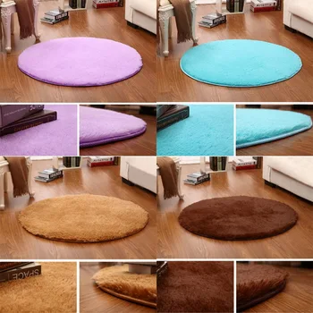 

Silk Plush Round Blankets Living Room Mats Bedroom Hanging Basket Carpet Mats Yoga Computer Chair Rug Mat