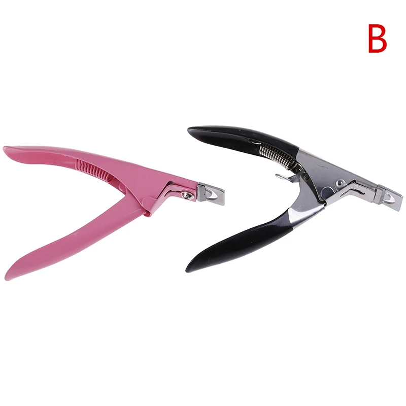 Stainless Steel Edge Nail Art Manicure Acrylic Gel False Tips Clipper Cutter Nails Scissors U One Word Clippers Manicure Tool