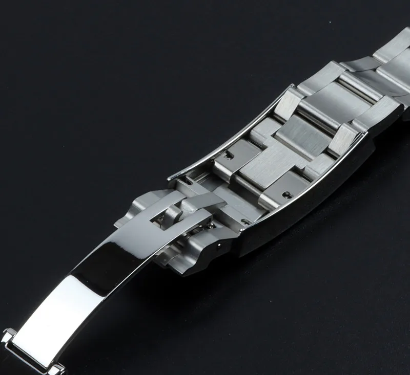 SCHIK 20mm 904L Stainless Steel Curved End Watchband Fit For Rolex Submariner Watch Strap Accessories Folding Buckle Tool