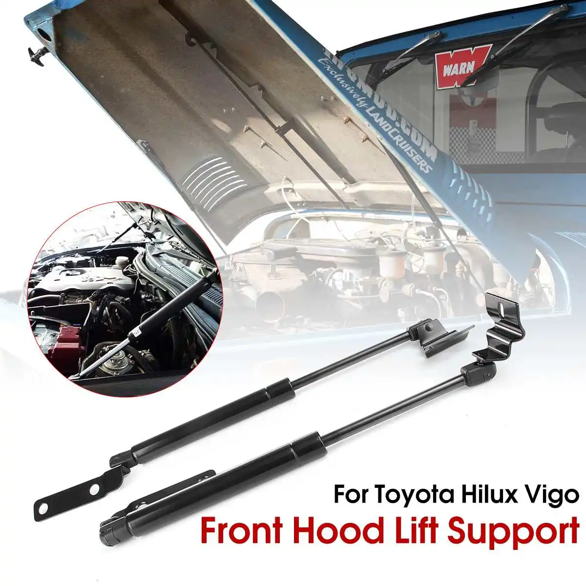 

2X Front Engine Cover Bonnet Hood Shock Lift Struts Bar Support Arm Gas Hydraulic For Toyota Hilux Vigo SR5 2005 2006 - 2012