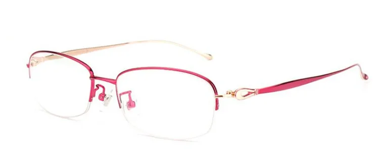 Youe светящиеся очки по рецепту женские из чистого титана оправа Lentes Opticos Gafas качественные титановые оправы супер светильник - Цвет оправы: Fuchsia