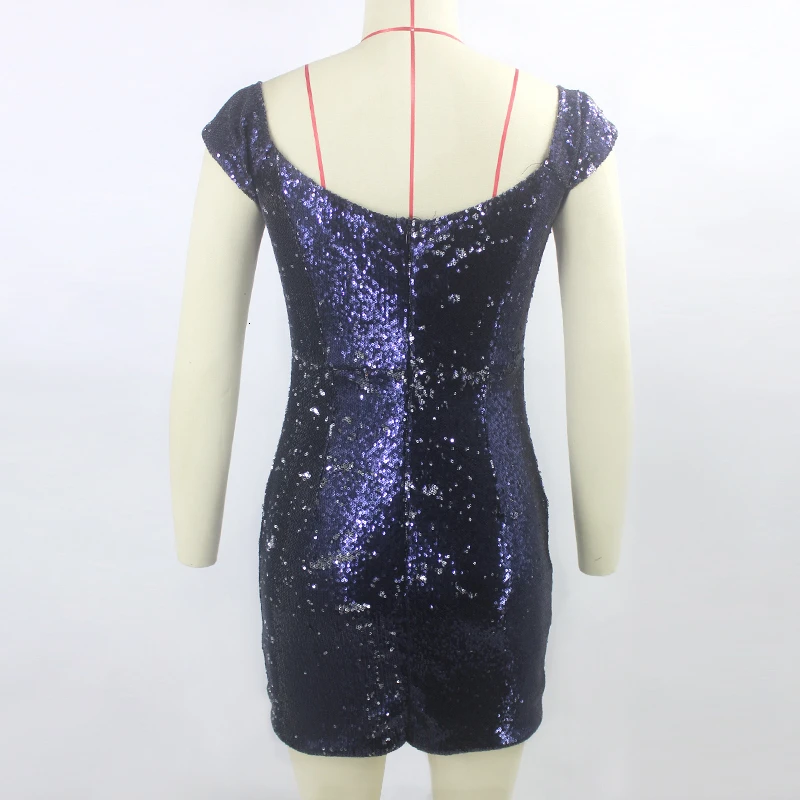 Dressmecb Летнее мини-платье без рукавов Badycon женское сексуальное платье с глубоким v-образным вырезом и открытыми плечами с блестками элегантное вечернее платье с открытой спиной