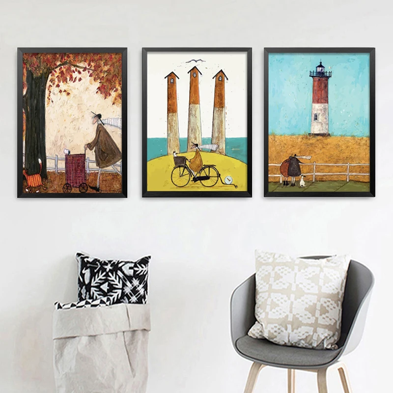 

Vintage Abstract Art Posters Canvas Prints Painting Wall Deco Scandinavian Style Family Picture for Livingroom Home Decoration