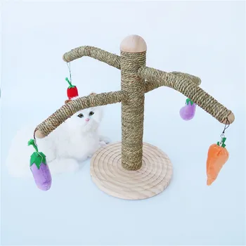 

Cat Climbing Frame Claw Toy Solid Wood Diving Platform Seagrass Rope Post fashion Convenience practical Lightweight durable