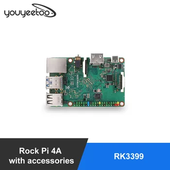 

ROCK PI-4A V1.4 with Accessories Rockchip RK3399 ARM Cortex SBC/Single Board Computer Compatible with Raspberry Pi Display