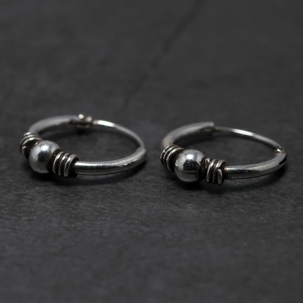 

Real 925 Sterling Silver Ear Hoop For Women Men Retro Punk Jewelry Mini Small Hoop Earrings Ear Bone Buckle