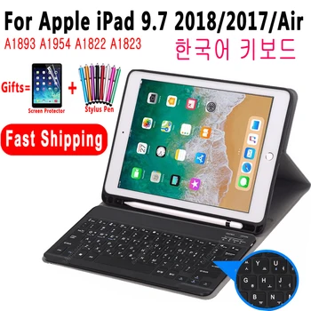 

Korean Keyboard Case for Apple iPad 2018 6th Generation 2017 5th Gen Pro 9.7 Air 1 Air 2 A1893 A1954 A1822 A1823 A1474 A1475