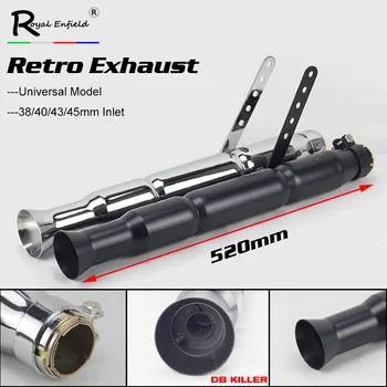 

New arrive Universal Retro Vintage Electroplating Chrome Motorcycle Exhaust Pipe Muffler Silencer