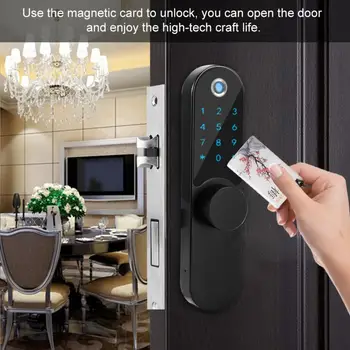 

cerradura inteligente Fingerprint Password Smart Door Lock Magnetic Card Anti-Static Ultra-Thin Doorlock for home