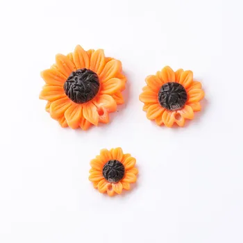 

10Pcs Daisy Flower Flat Back Resin Pendant Charms for Trendy Daisy Flower Dangle Hanging Earrings Necklace Jewelry Accessories