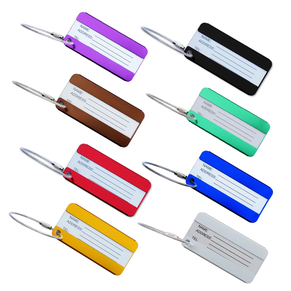 

8PCS/Set Metal Luggage Tags Aluminum Alloy Suitcase Bag Labels