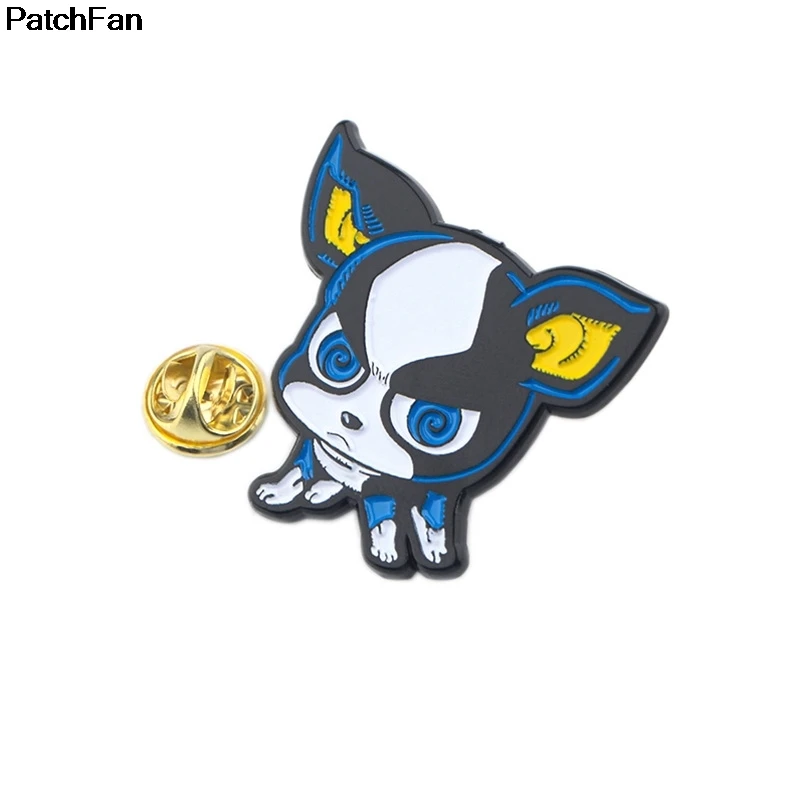 20 шт./лот Patchfan cut dog цинковый галстук мультфильм забавные булавки броши для рюкзака, одежды для мужчин и женщин шляпа Декоративные значки медали A2403
