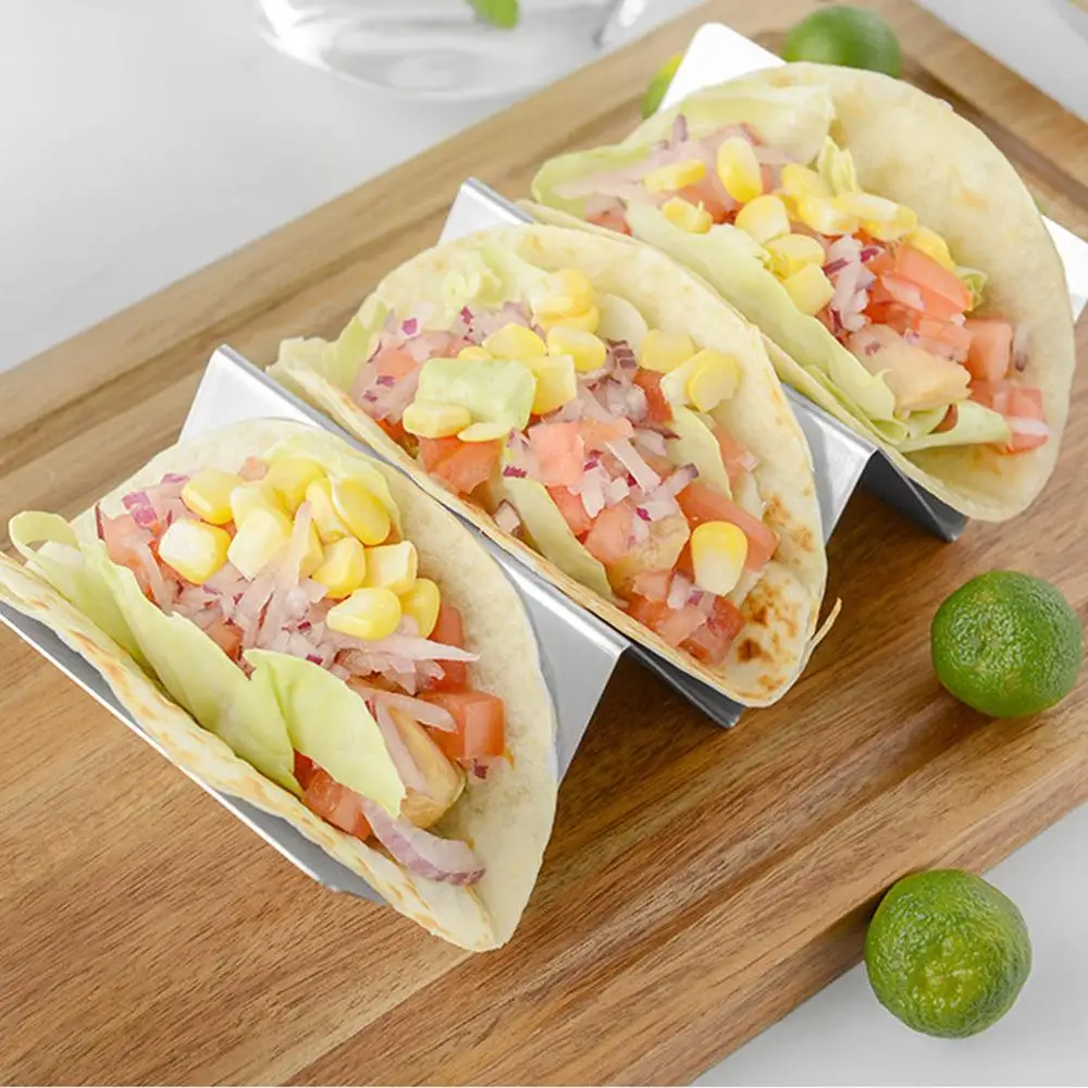 Support Hot Dog Supports à Tacos VIDETOL 8 Pièces - En Acier Inoxydable Alimentaire, Avec Poignées Support Pour Porte Tacos