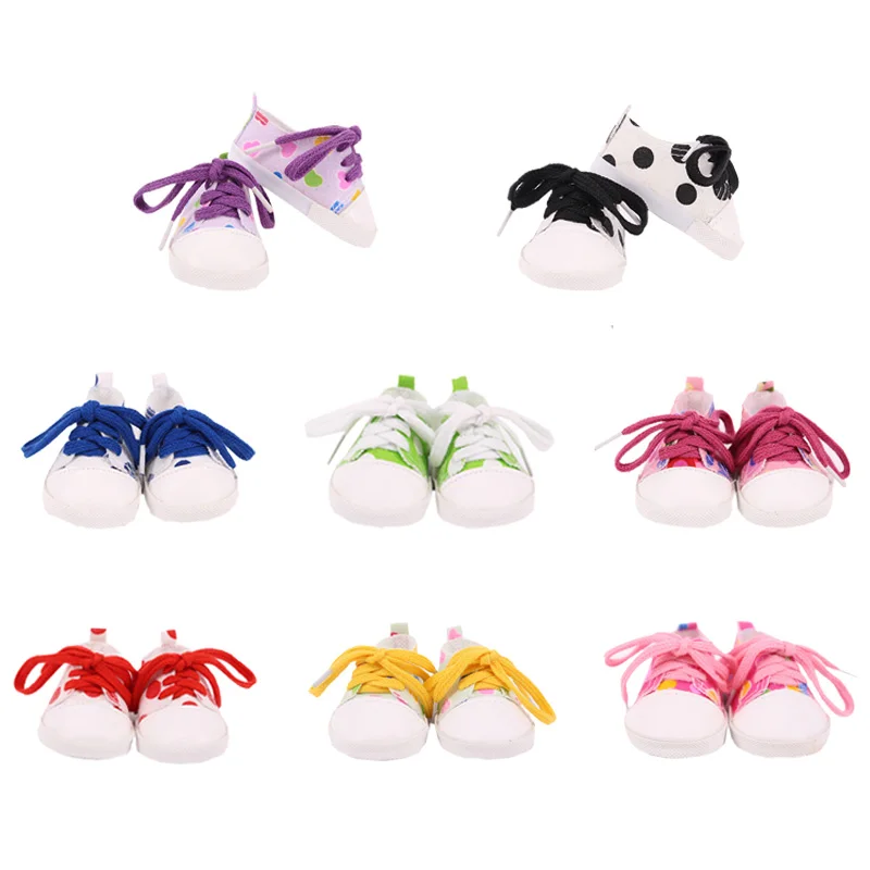 7.5cm彩色鞋带帆布鞋