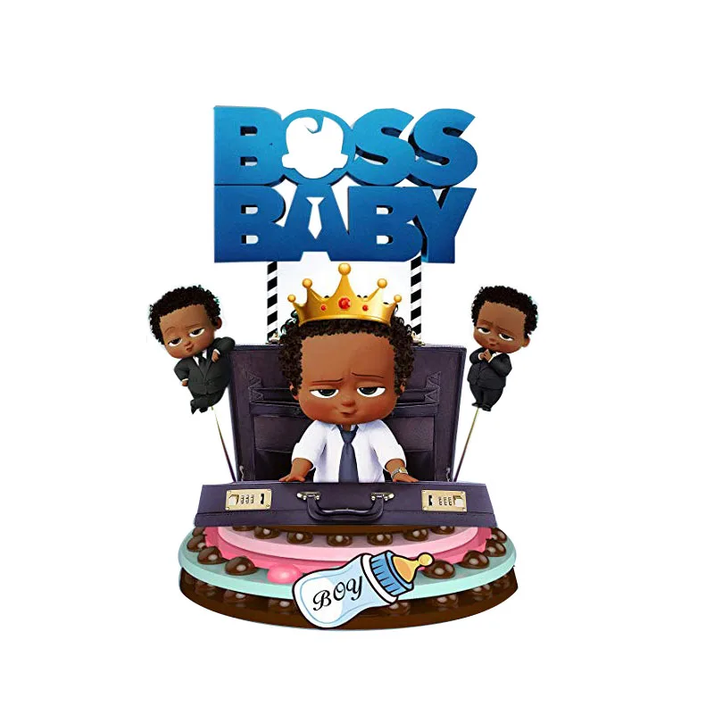 

Boss baby girl theme birthday party paper cake flags 8pcs set carton cake troppers baby shower party cake supplies