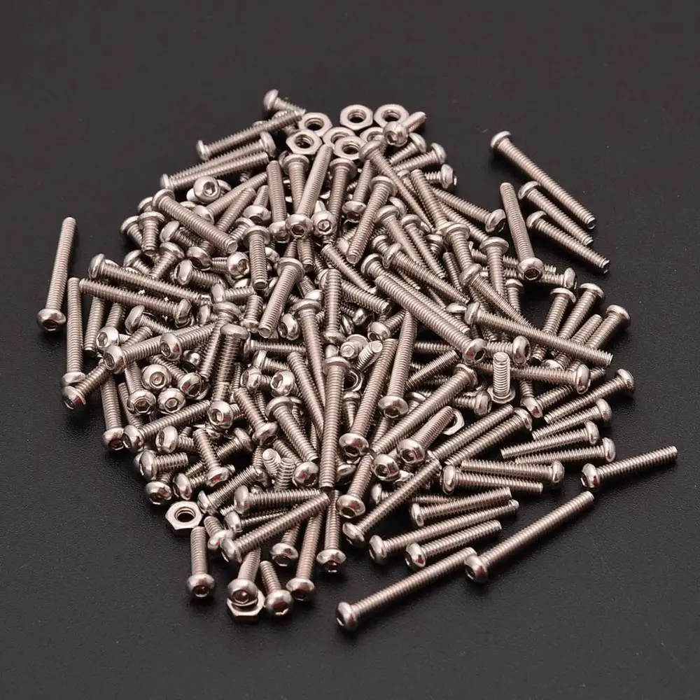 Stainless Steel Screws Screw Bolt Nut Set Hex Nuts Assortment Kit M2 Stainless Steel Kit SS304 Hex Socket Button Head Screws Bolts And Nuts Assortment Set 230pcs