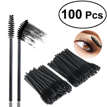 

NUOLUX 100pcs Disposable Eyelash Brushes Wands Mascara Applicator