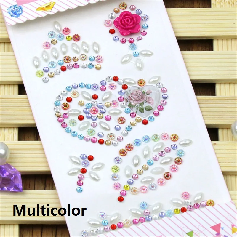 CA474-Multicolor 1 лист акриловые стрекозы искусственные бриллианты с повторяющимся цветом DIY Ручная работа телефон украшение автомобиля Скрапбукинг Ремесло стикер кристалл аксессуары - Цвет: CA474-Multicolor