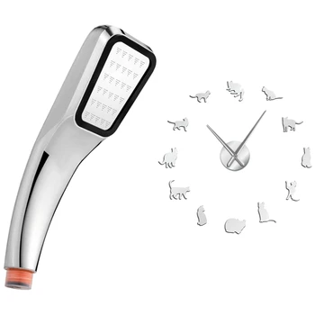 

Universal Shower Head High Pressure with Powerful Jet & Silhouette Cats Wall Art Kittens DIY Giant Wall Clock