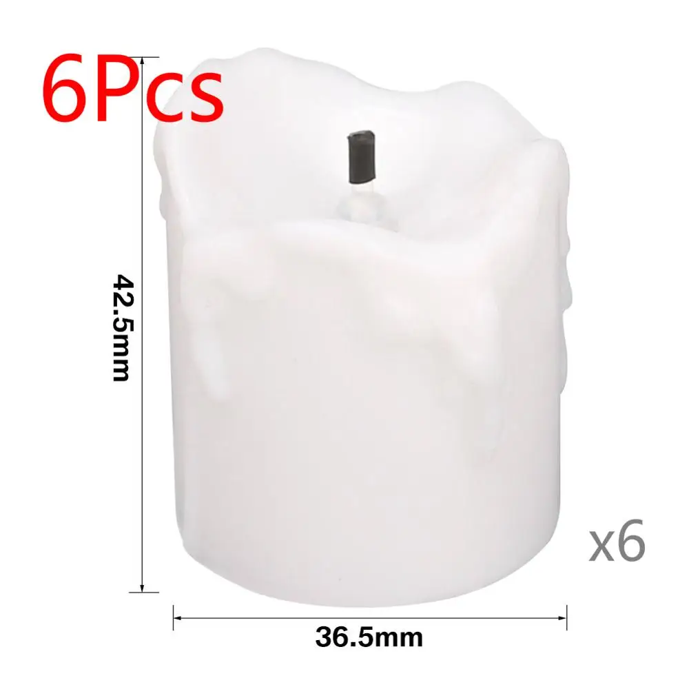 6Pcs 6/12/24 шт. светодиодный лампы в форме свечи беспламенного светодиодный светильник для Рождественской церкви вечерние украшения дома Батарея приведенный в действие; Прямая поставка - Цвет: 6Pcs