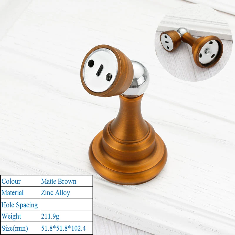 Matte Brown 7803 Zinc Alloy Strong Magnetic Door Sucker Bathroom Bedroom Collision Avoidance Ground Suction Silent Wall Suction Door Touch - Цвет: Matte Brown 7803