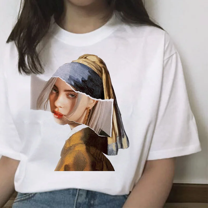 Billie eilish Футболка женская хип-хоп топы Новая забавная модная футболка harajuku ulzzang 90s гранж уличная футболка Повседневная Женская - Цвет: 20485