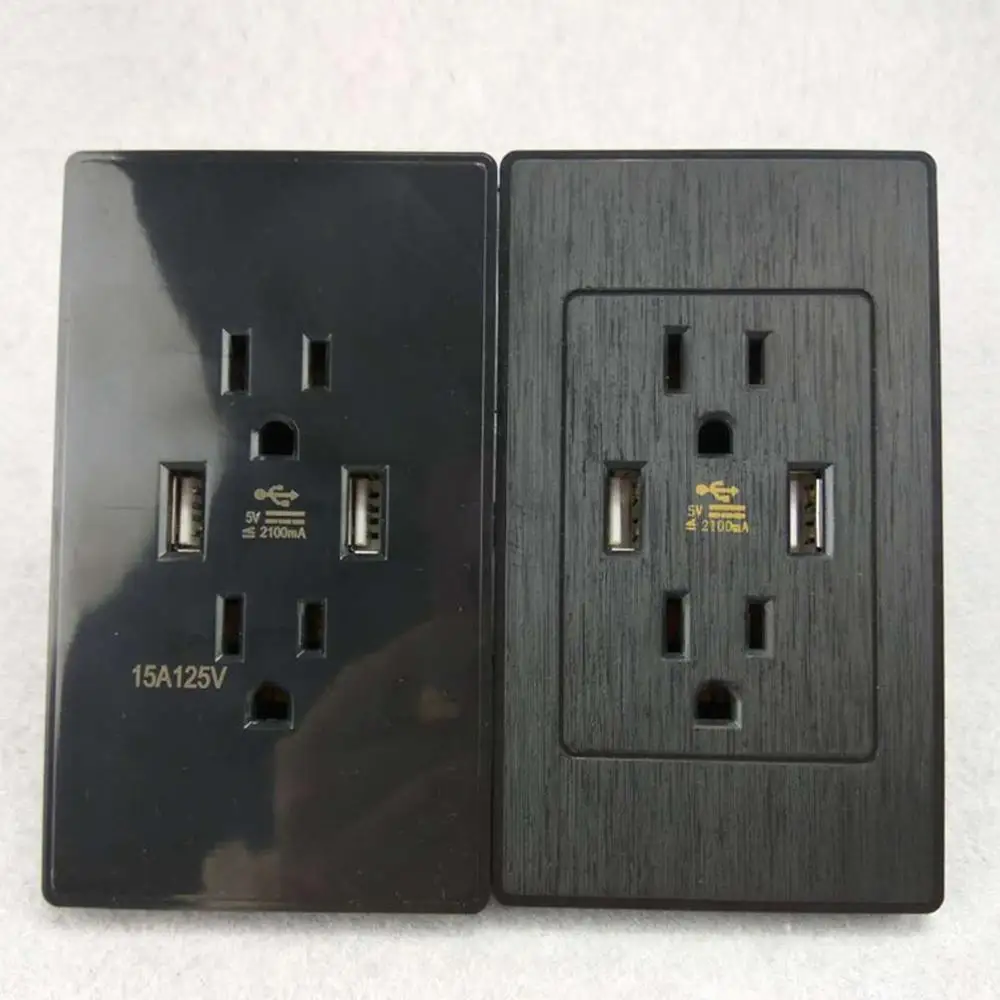 US 2 usb порта домашнее настенное зарядное устройство адаптер розетка двойной USB порт розетки пластина панель США вилка домашнее настенное зарядное устройство адаптер