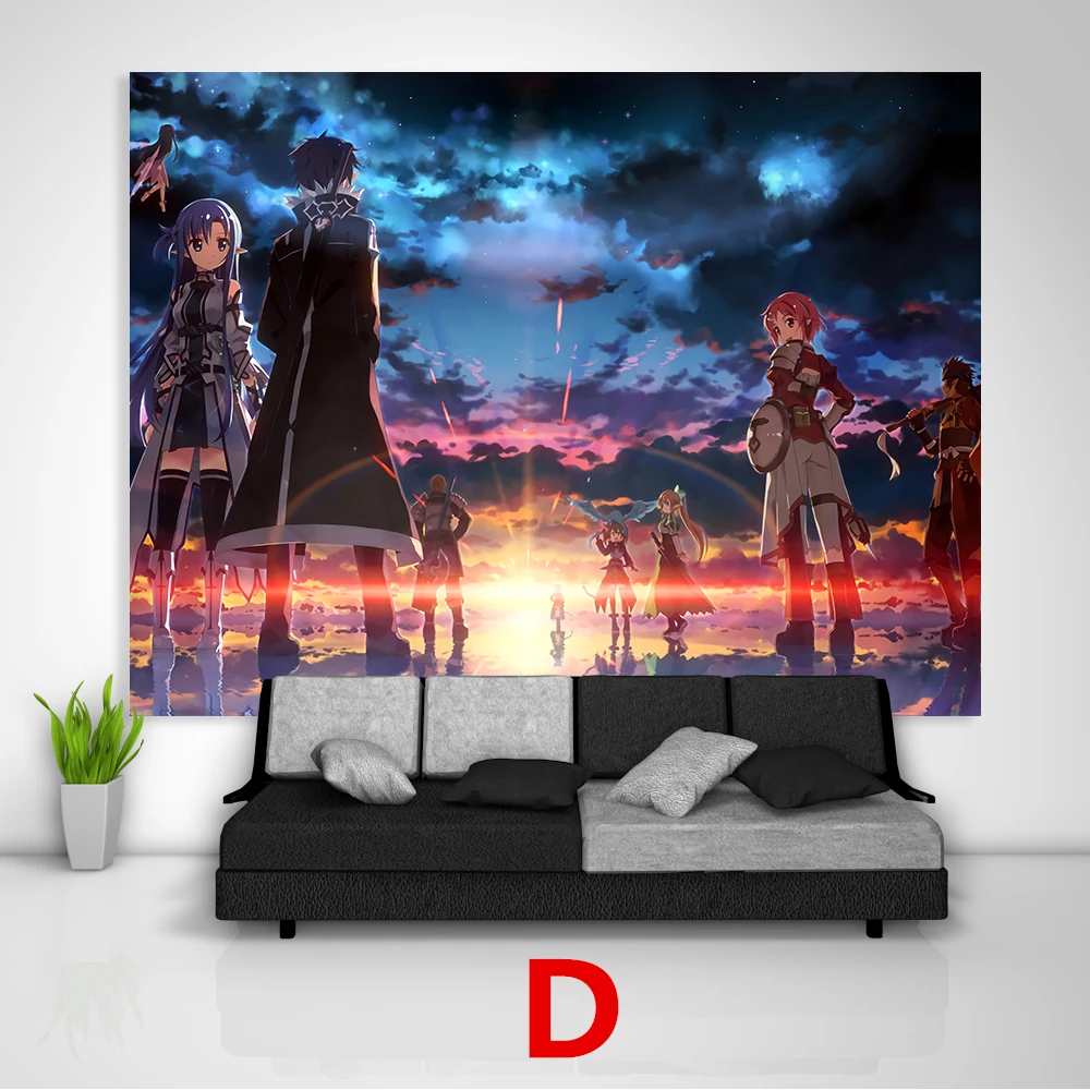 SAO Sword Art интернет гобелен искусство настенный диван стол покрывало для кровати домашний декор в общежитии подарок - Цвет: D