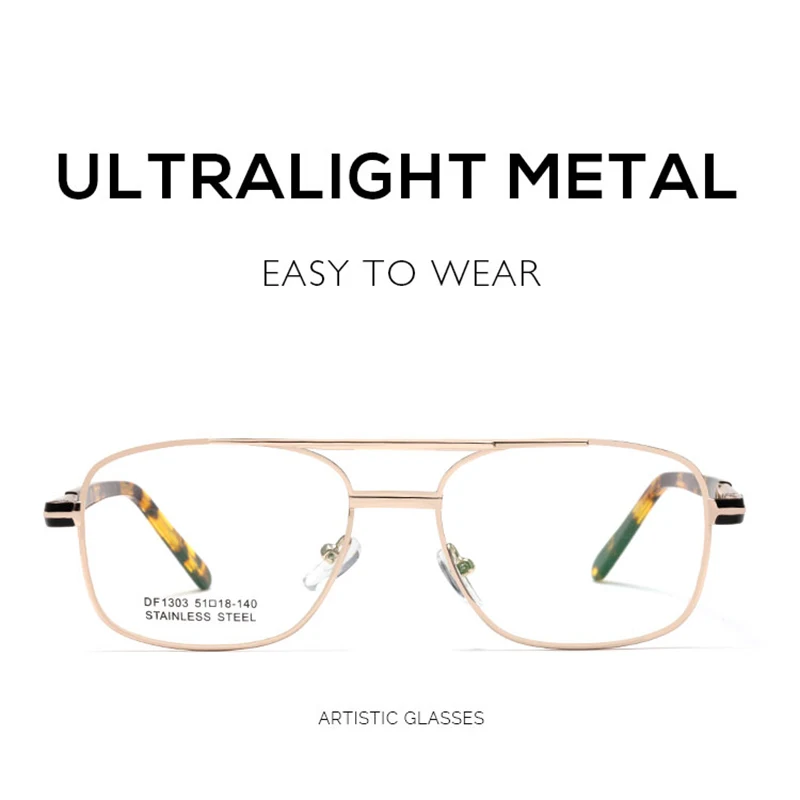 

Vintage Two Bridge Eyeglasses Frame Men Prescription Glasses Optical Half Rimless Eye Glasses Frame Eyewear Glasses Frame